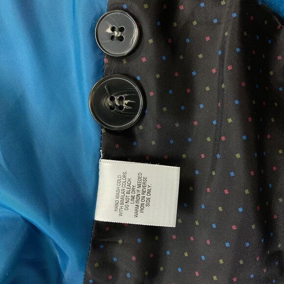 Covington Blazer Womens 14 Blue Velour Jacket Career Professional Work Office - Picture 15 of 16